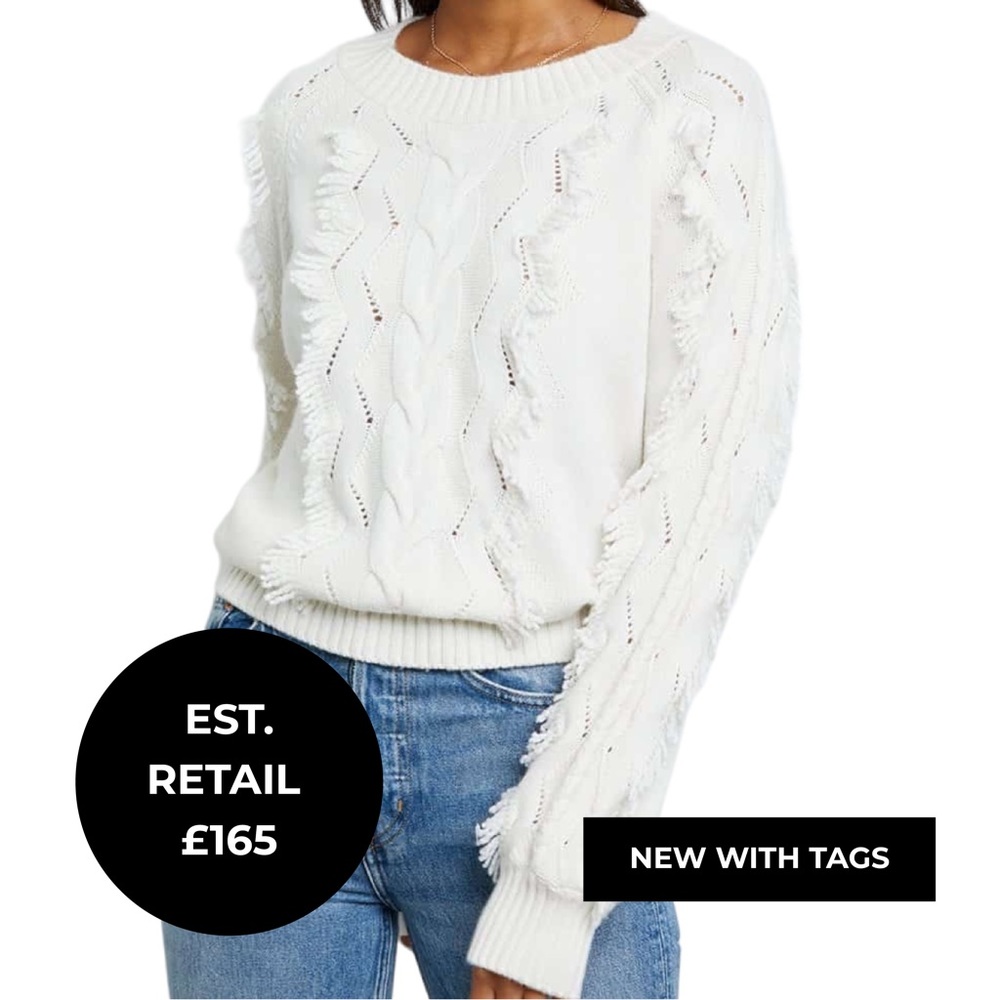 Rails Revolve New Ivory Lambswool Cashmere Jumper - Picture 1 of 5